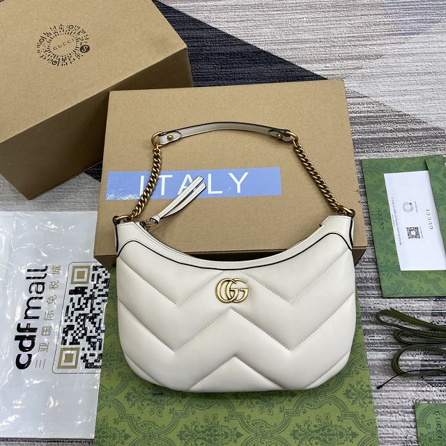 GG original calfskin marmont small shoulder bag 777263 white