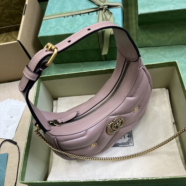 GG original calfskin marmont small shoulder bag 770983 dusty pink