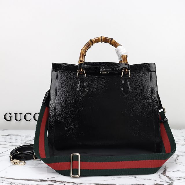 GG original calfskin diana medium tote bag 678842 black