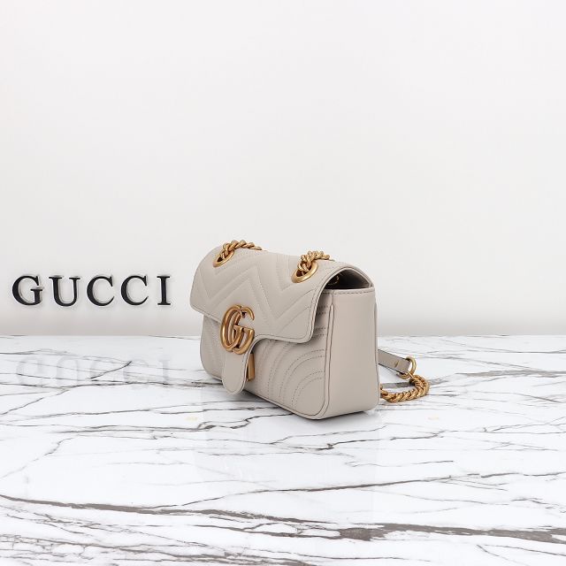 GG original calfskin marmont mini bag 446744 light grey