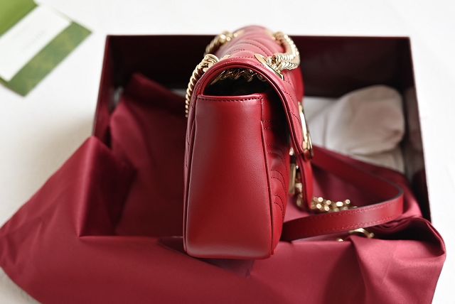 GG original calfskin marmont mini bag 446744 wine