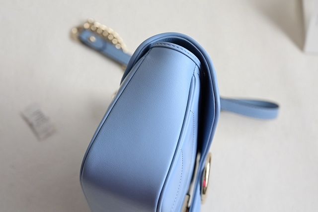 GG original calfskin marmont small shoulder bag 443497 light blue