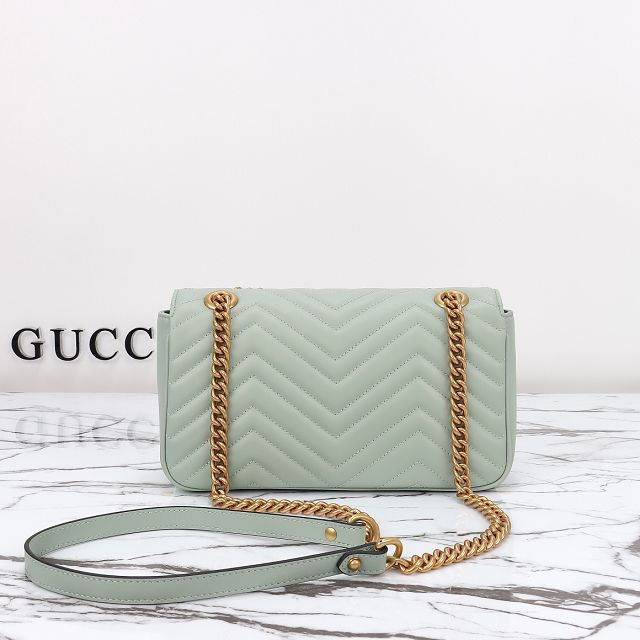 GG original calfskin marmont small shoulder bag 443497 light green