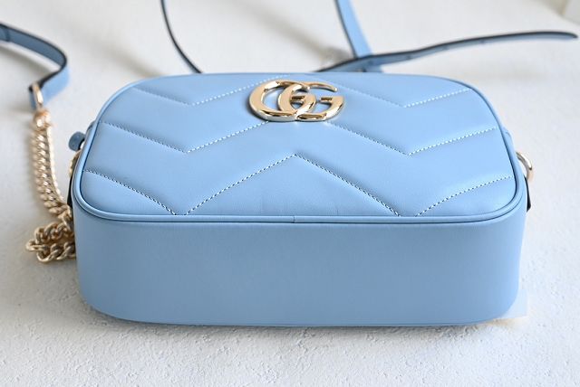 GG original calfskin marmont small shoulder bag 447632 blue