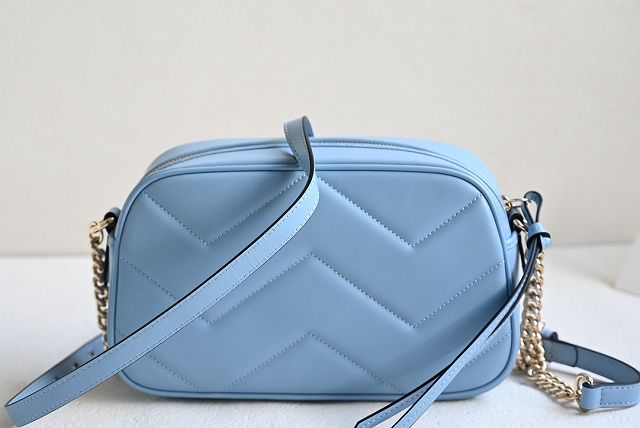 GG original calfskin marmont small shoulder bag 447632 blue