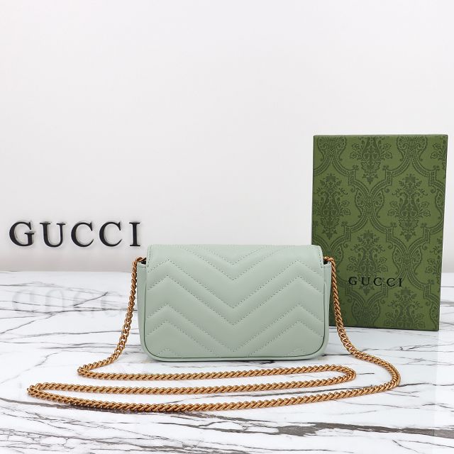 GG original calfskin marmont super mini bag 476433 light green