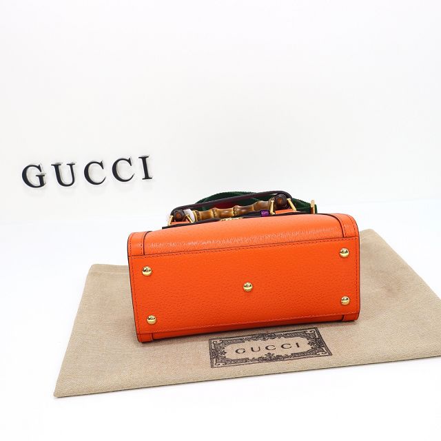 GG original calfskin diana mini tote bag 702732 orange