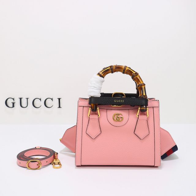 GG original calfskin diana mini tote bag 702732 pink