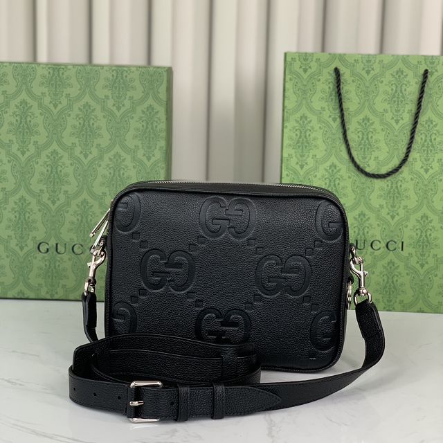 GG original calfskin jumbo GG small crossbody bag 794088 black