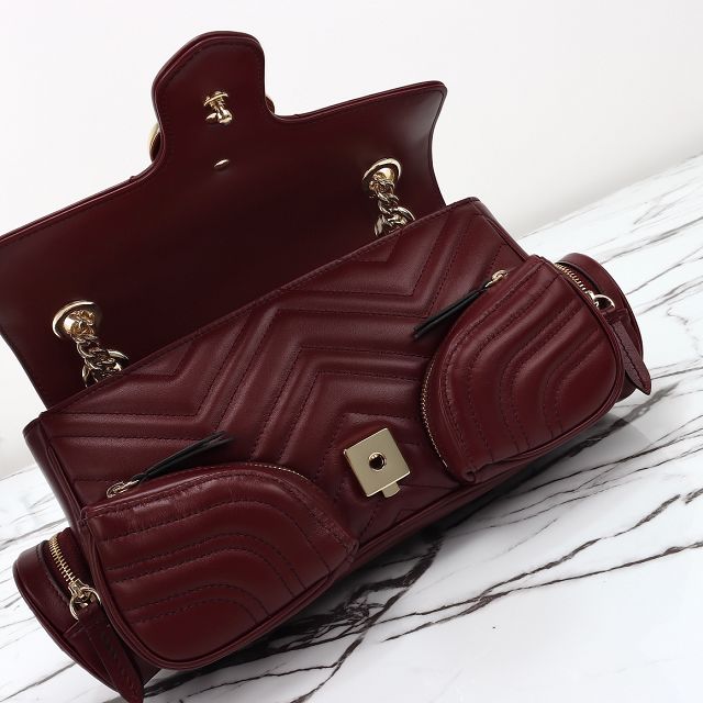 GG original calfskin marmont small shoulder bag 795228 bordeaux