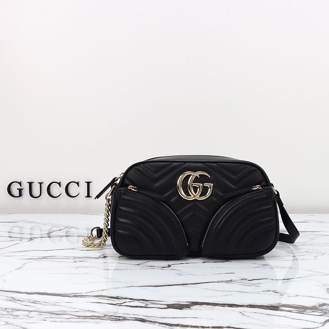 GG original calfskin marmont small shoulder bag 798715 black