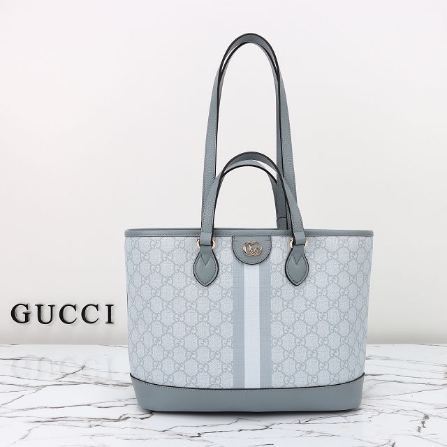 GG original canvas ophidia small tote bag 765043 light blue