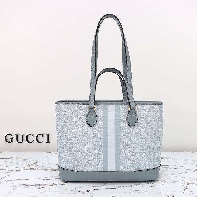 GG original canvas ophidia small tote bag 765043 light blue