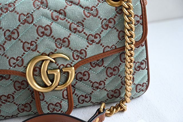 GG original canvas marmont small shoulder bag 443497 light green