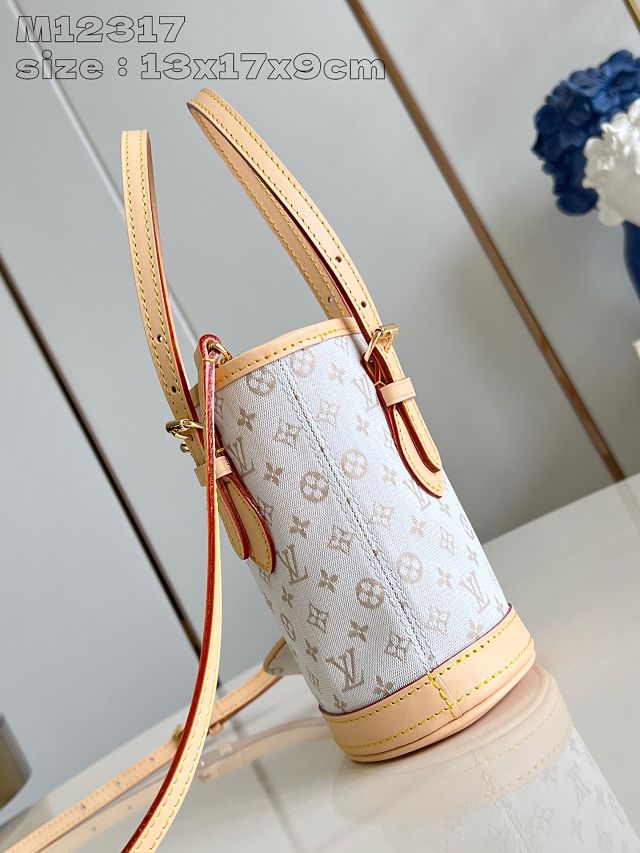 Louis vuitton original monogram canvas nano bucket M12317 white