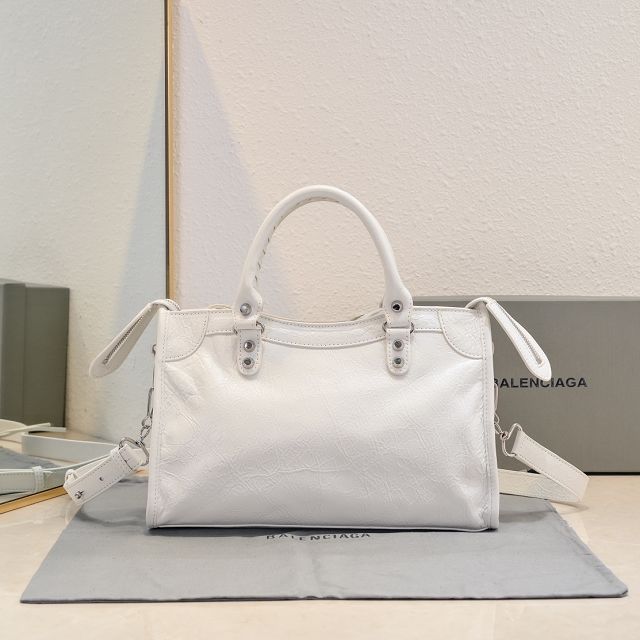 Balenciaga original lambskin le city small bag 8114422 white