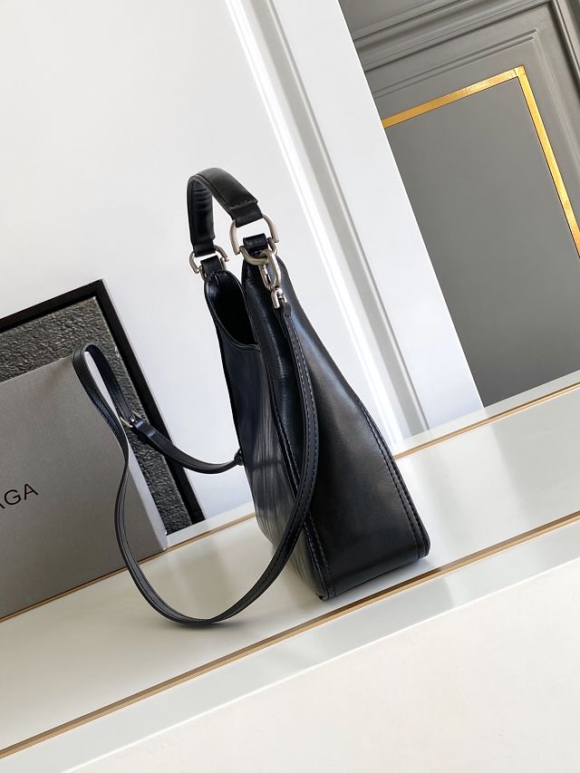 Balenciaga original calfskin bb soft small hobo bag 8019282 black