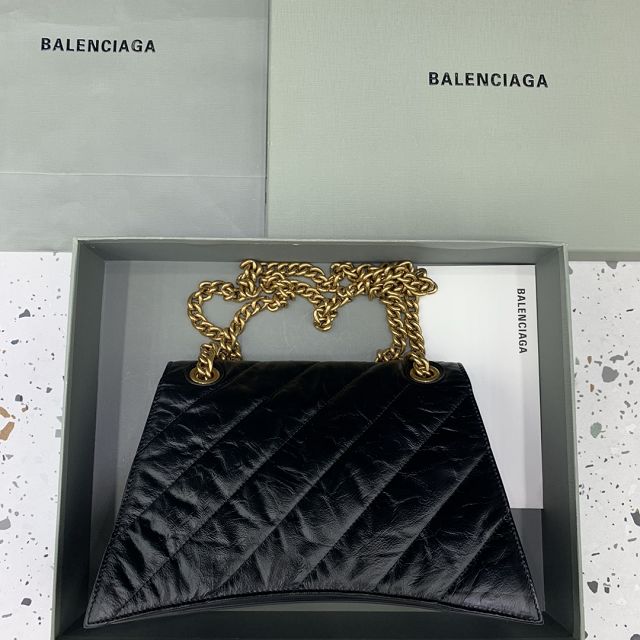 Balenciaga original calfskin crush medium chain bag 7163932 black