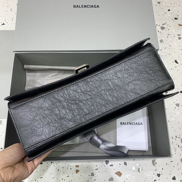 Balenciaga original calfskin crush medium shoulder bag 7263311 black