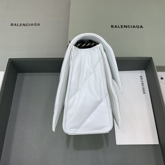 Balenciaga original calfskin crush small chain bag 7163512 white