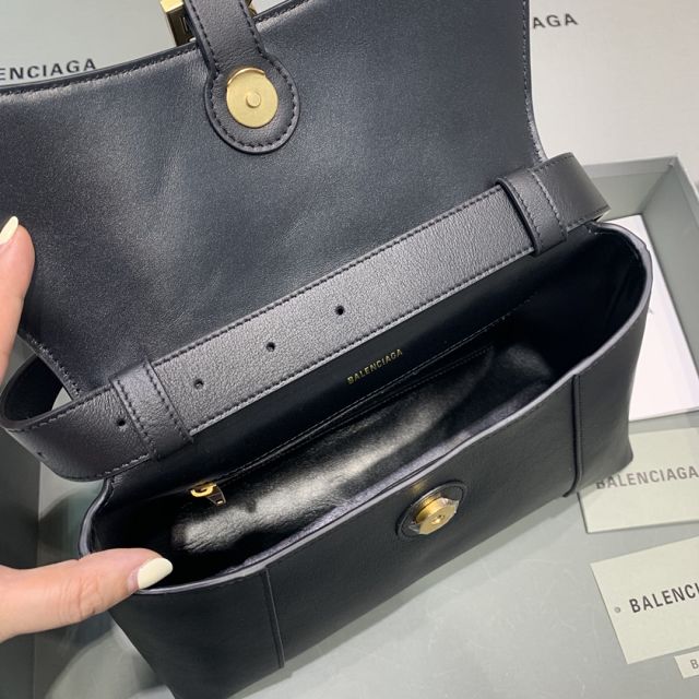 Balenciaga original calfskin downtown medium shoulder bag 67135329 black