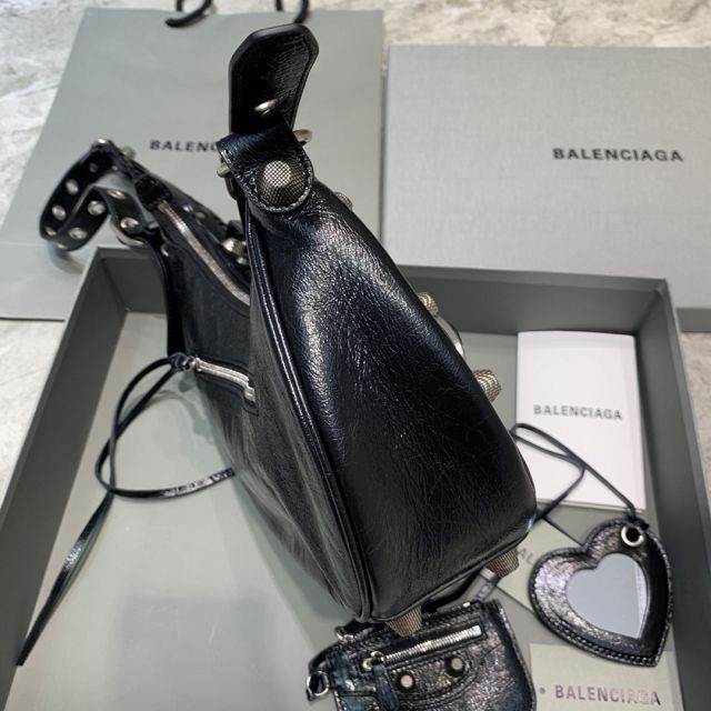 Balenciaga original lambskin le cagole small shoulder bag 6713071 black