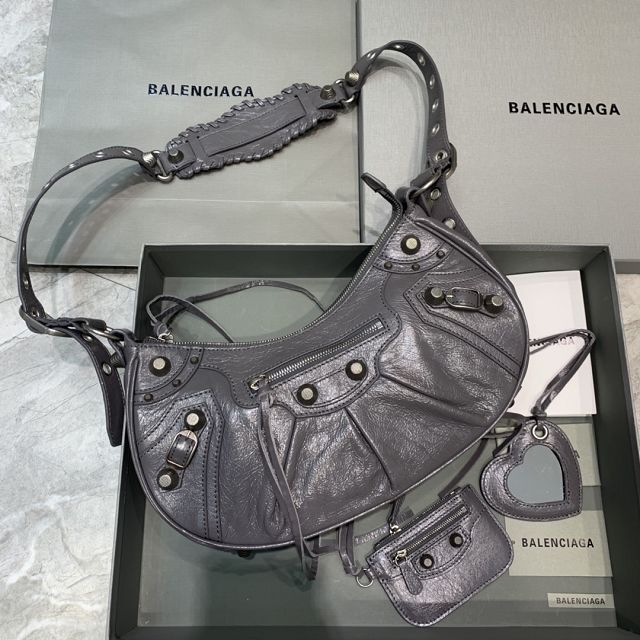 Balenciaga original lambskin le cagole small shoulder bag 6713071 grey