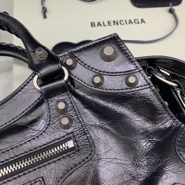 Balenciaga original  lambskin neo cagole city handbag 700451210 black