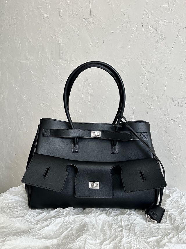 Balenciaga original calfskin bel air medium carry all bag 8054812 black