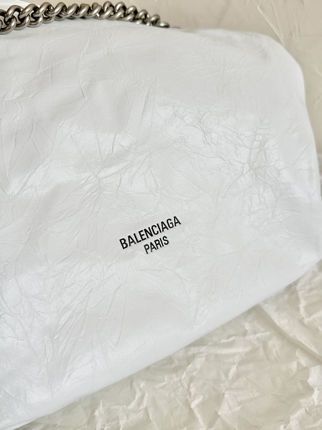 Balenciaga original calfskin crush small tote bag 7429422 white