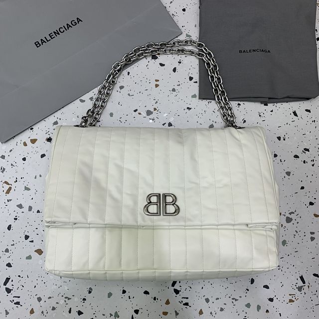 Balenciaga original calfskin monaco large bag 7659332 white