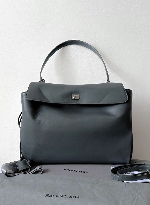 Balenciaga original calfskin rodeo large handbag 7897442 grey