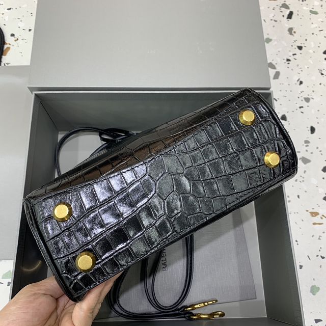 Balenciaga original crocodile calfskin rodeo mini handbag 7954562 black