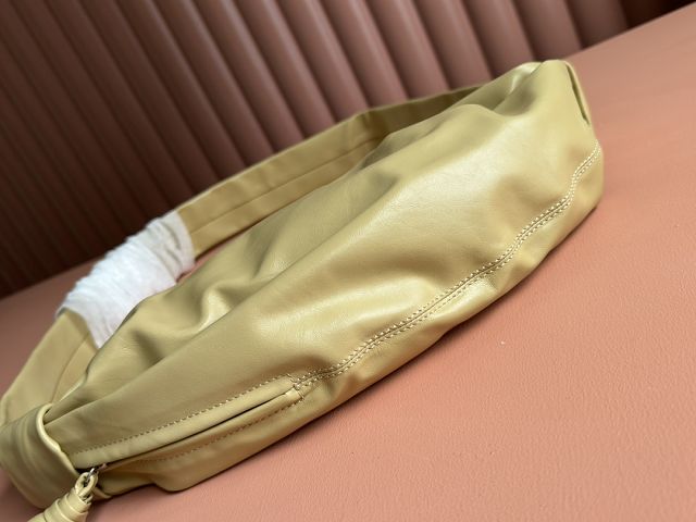 Lemaire original aged calfskin croissant bag EH0970 yellow