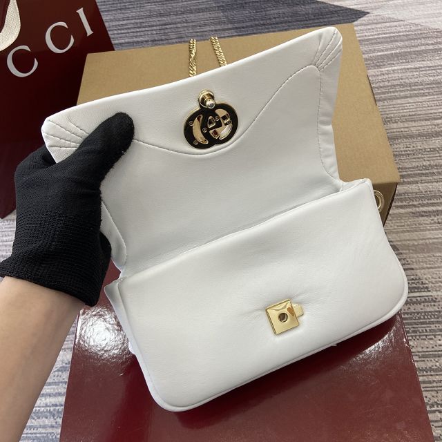 GG original calfskin milano mini top handle bag 806017 white