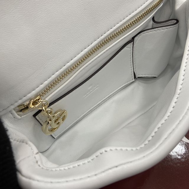 GG original calfskin milano mini top handle bag 806017 white