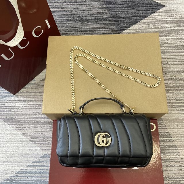 GG original lambskin milano mini top handle bag 806017 black