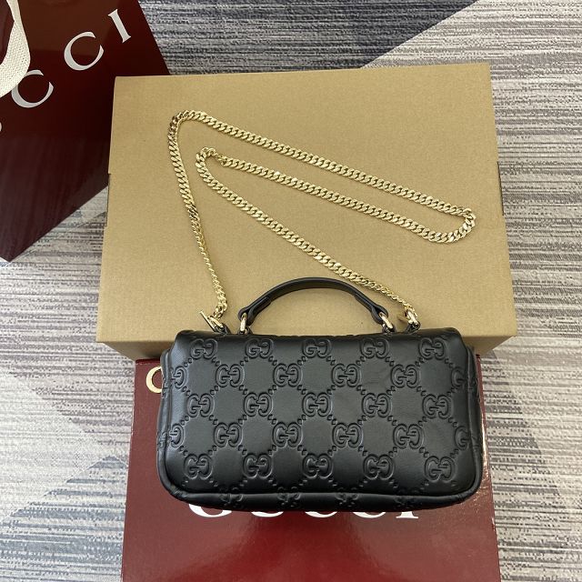 GG original lambskin milano mini top handle bag 806017 black