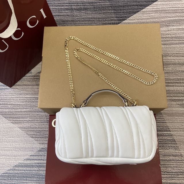 GG original lambskin milano mini top handle bag 806017 white