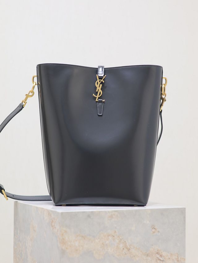 YSL original calfskin le 5A7 bucket bag 753825 black