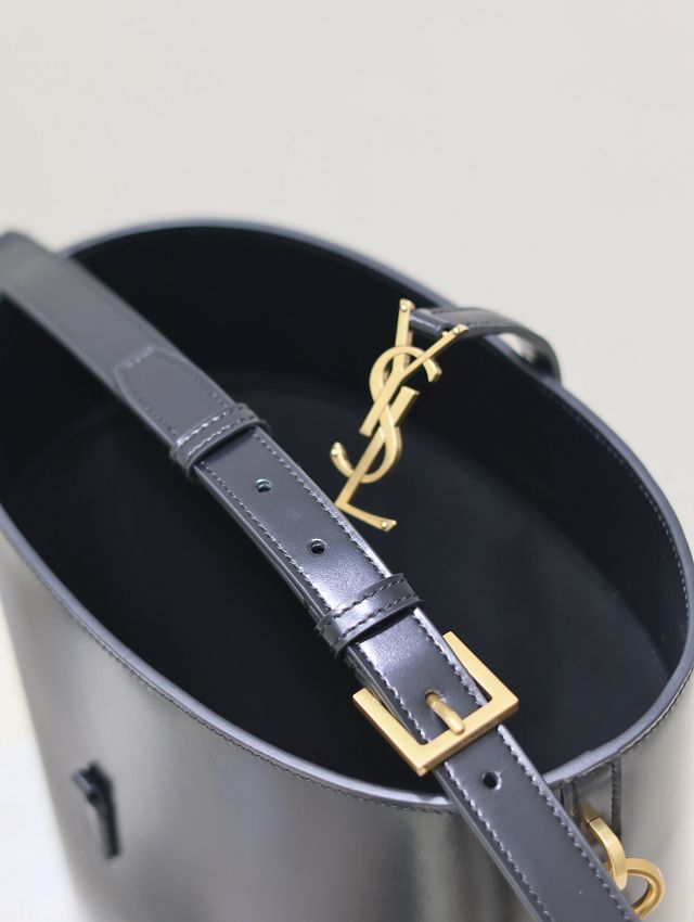 YSL original calfskin le 5A7 bucket bag 753825 black