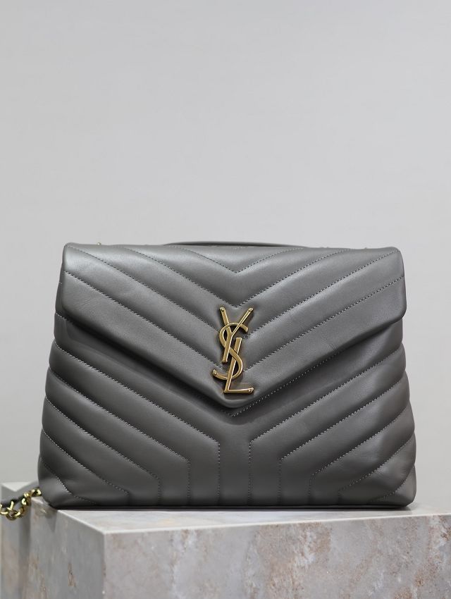 YSL original calfskin loulou medium bag 487216 grey