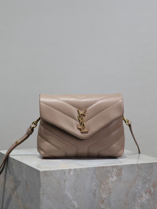 YSL original calfskin loulou mini bag 467072 rose beige