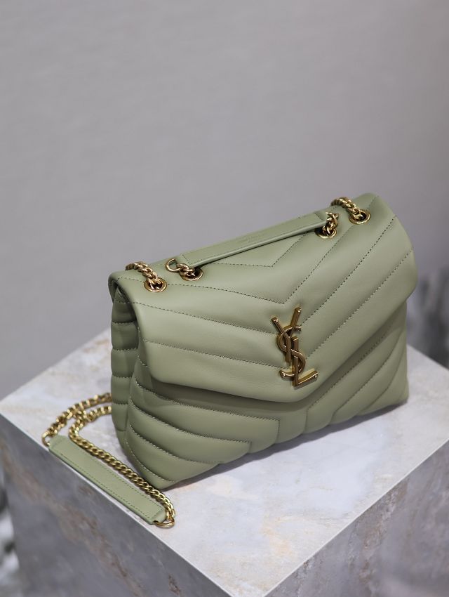 YSL original  calfskin loulou small bag 494699 green