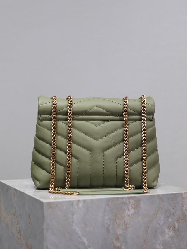 YSL original  calfskin loulou small bag 494699 green