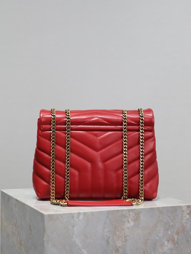 YSL original  calfskin loulou small bag 494699 red