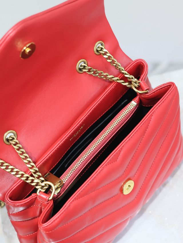 YSL original  calfskin loulou small bag 494699 red