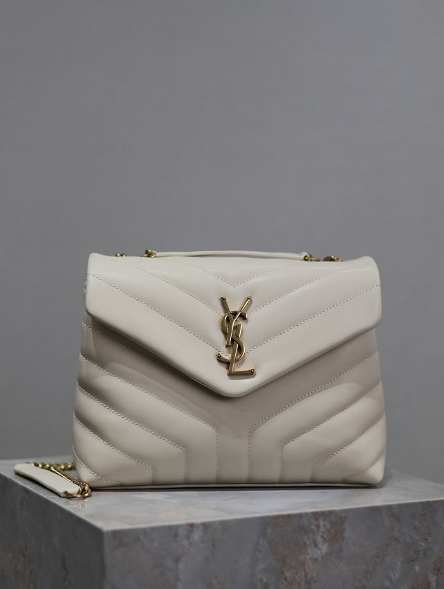 YSL original  calfskin loulou small bag 494699 white