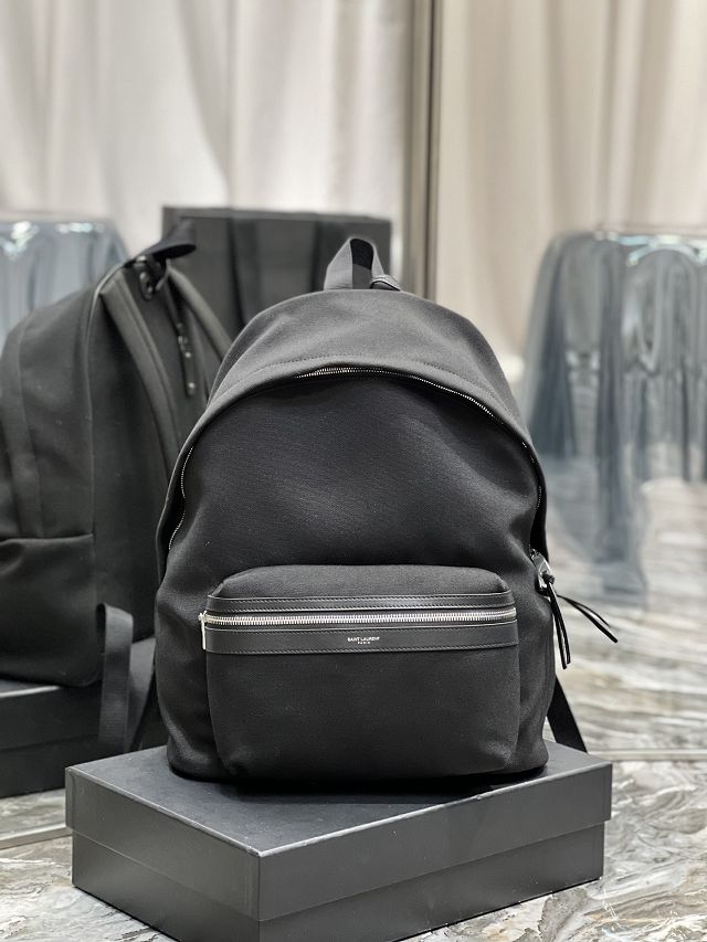 YSL original nylon canvas large city backpack 326865 black