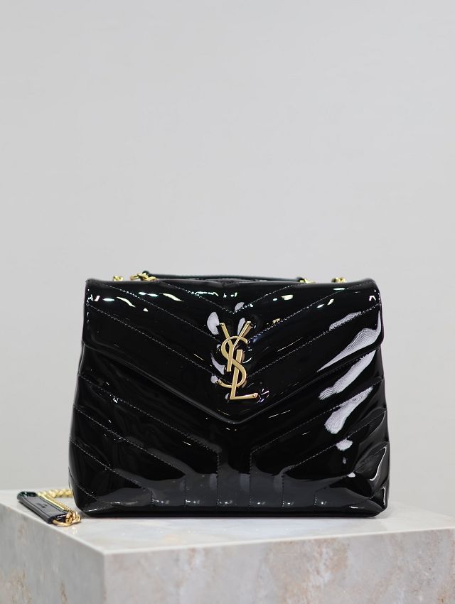 YSL original patent calfskin loulou small bag 494699 black